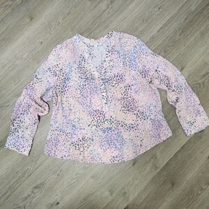 Zac & Rachel Pastel Patterned Blouse Size 2X